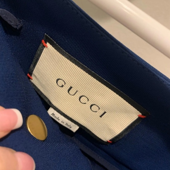 💋NWT💋Gucci Dark Blue Pants with Gold Button - Picture 4 of 5
